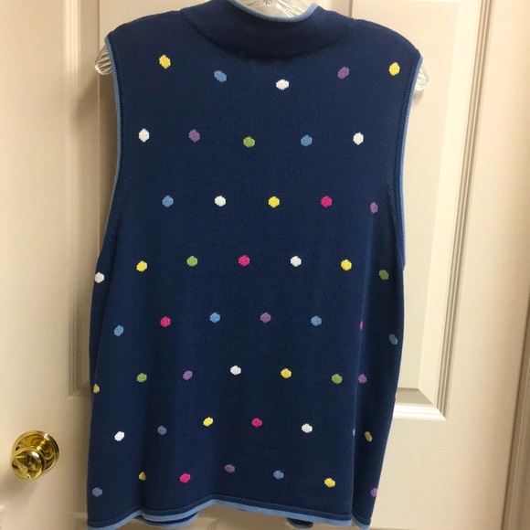 C.J.Banks Cotton Polka-Dot Navy Vest - Picture 2 of 5